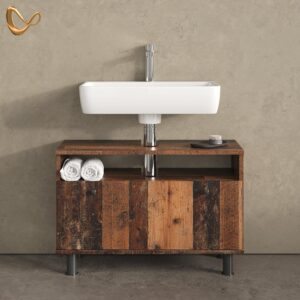WASCHBECKENUNTERSCHRANK Fucino Oldstyle 80.2 x 54 cm mit Schublade Holzwerkstoff Livinity® Möbel > Schränke > Badezimmerschränke > Waschbeckenunterschränke Braun