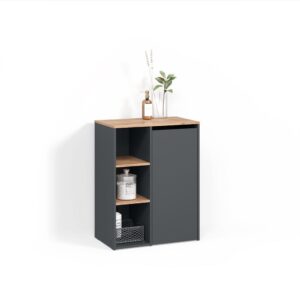 wohnli-moebel-suche-800001107400 Wohnli Möbelsuche - BADSCHRANK Paolina Anthrazit/Goldkraft Eiche 68 x 88.2 cm