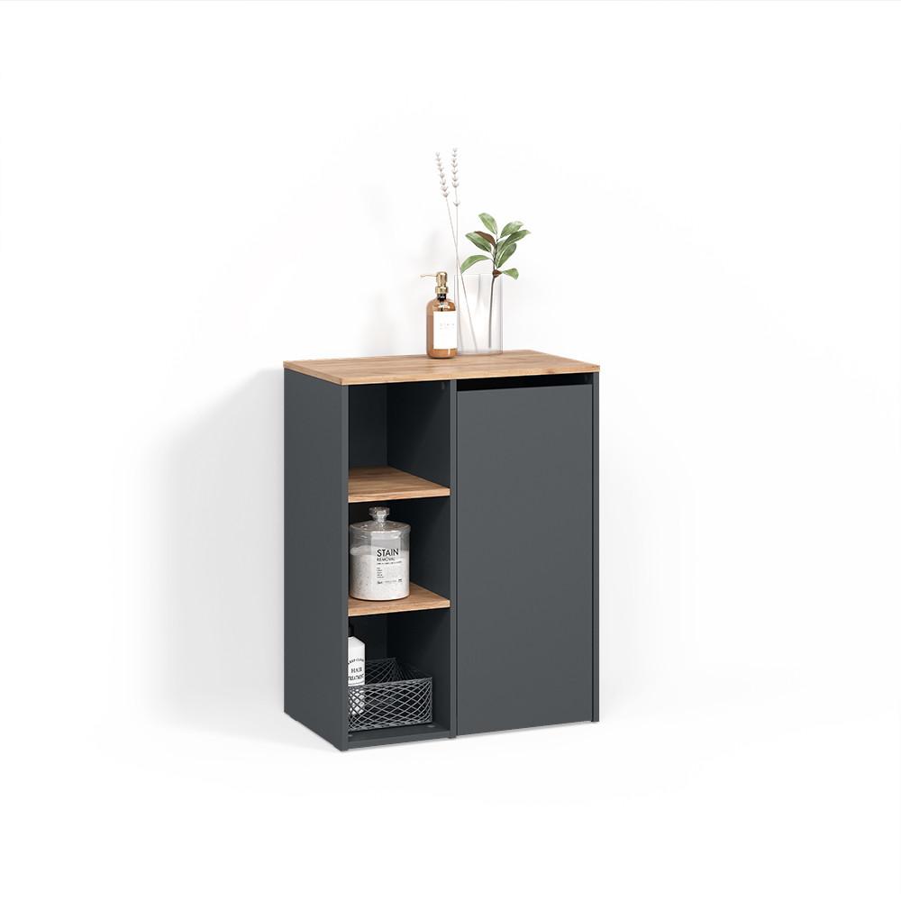 wohnli-moebel-suche-800001107400 Wohnli Möbelsuche - BADSCHRANK Paolina Anthrazit/Goldkraft Eiche 68 x 88.2 cm