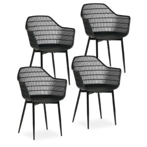 Wohnli Möbelsuche - GARTENSTÜHLE MARGHERITA 4er-Set schwarz
