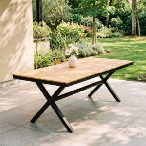 wohnli-moebel-suche-800001108934-1 GARTENTISCH ISOLA grau/natur Kunststoff, Metall IDIMEX Garten & Outdoor > Gartenmöbel > Gartentische Schwarz