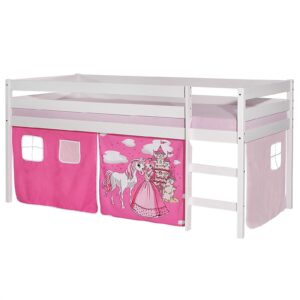 Wohnli Möbelsuche - HOCHBETT ERIK 90x200 cm weiß/rosa