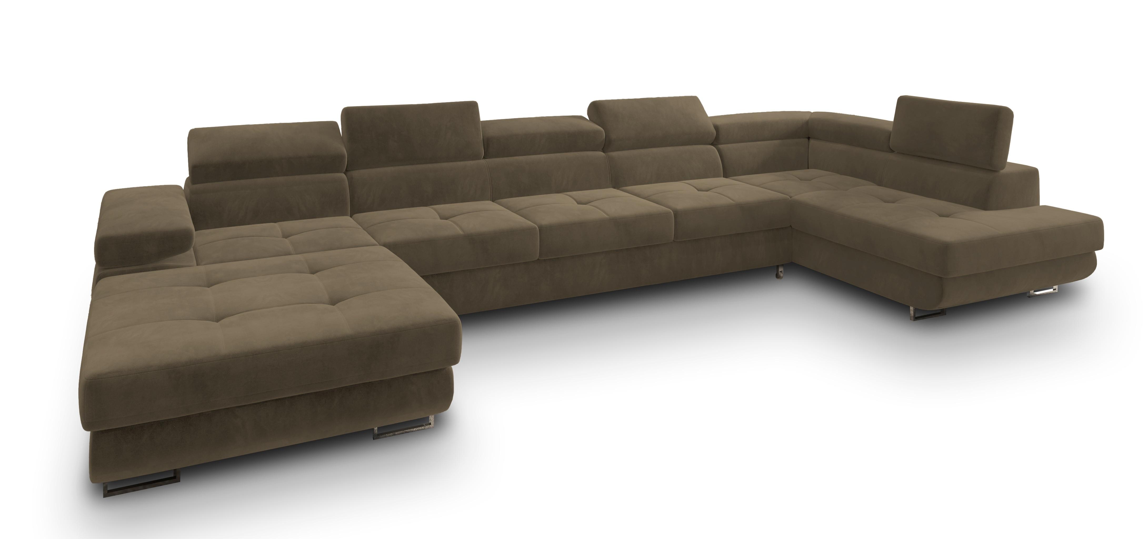 wohnli-moebel-suche-800001109441 Wohnli Möbelsuche - WOHNLANDSCHAFT TORIVA R-S Beige Velours-Stoff mit Schlaffunktion