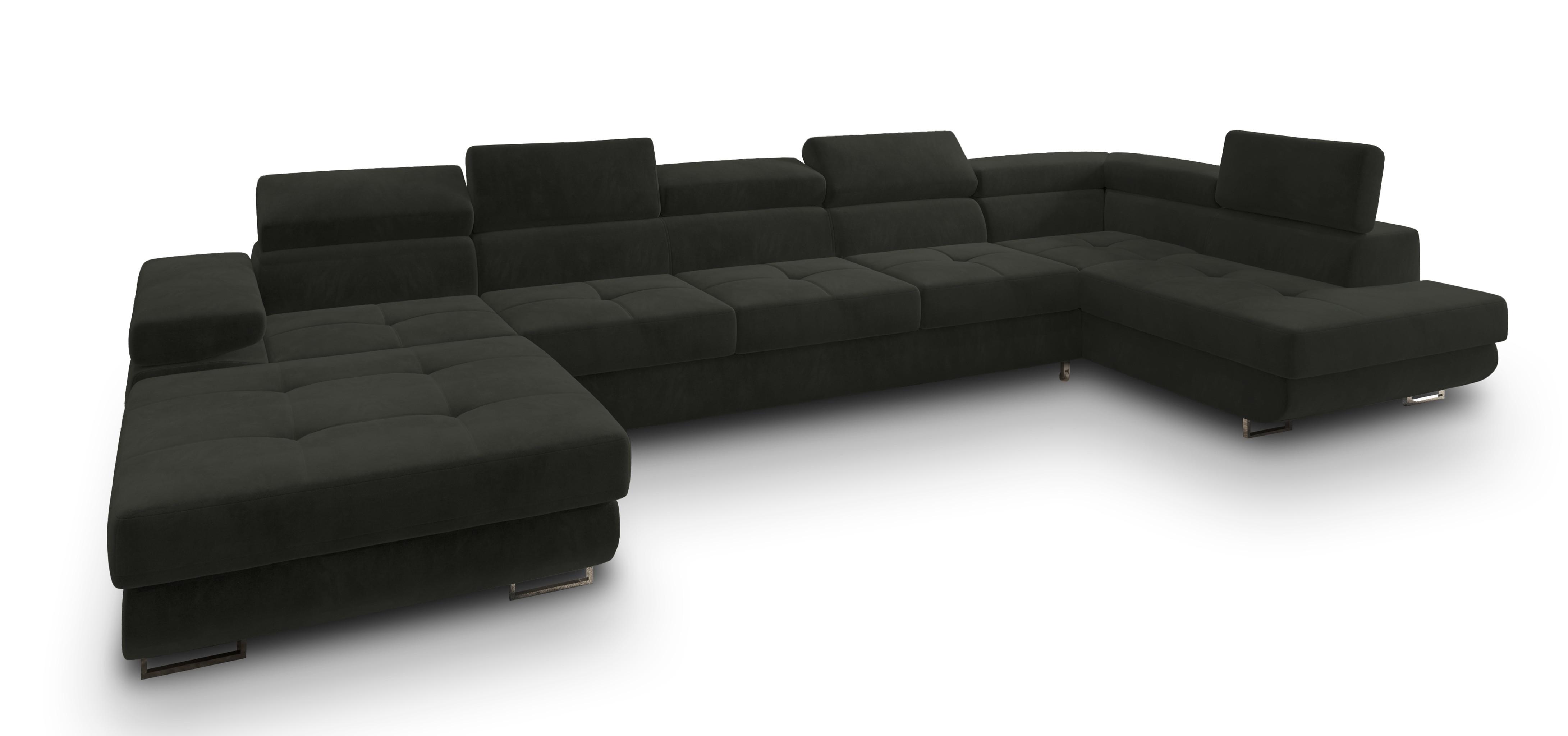 wohnli-moebel-suche-800001109451 Wohnli Möbelsuche - WOHNLANDSCHAFT TORIVA R-S Schwarz Velours-Stoff mit Schlaffunktion
