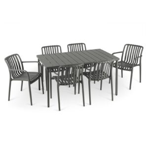 Wohnli Möbelsuche - GARTENMÖBEL SET TULIPANO 7er Set grau
