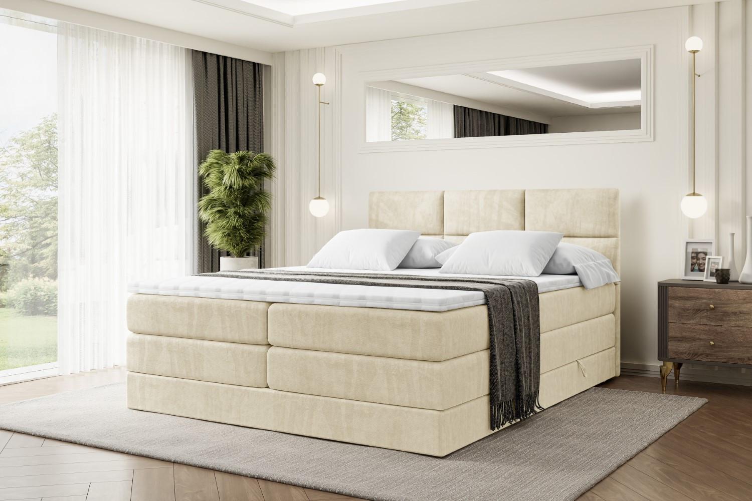 wohnli-moebel-suche-800001112431-1 BOXSPRINGBETT OHIO KING - 200x200 - H3/H4 - Beige Holzwerkstoff ALTDECOR Möbel > Betten > Boxspringbetten Beige