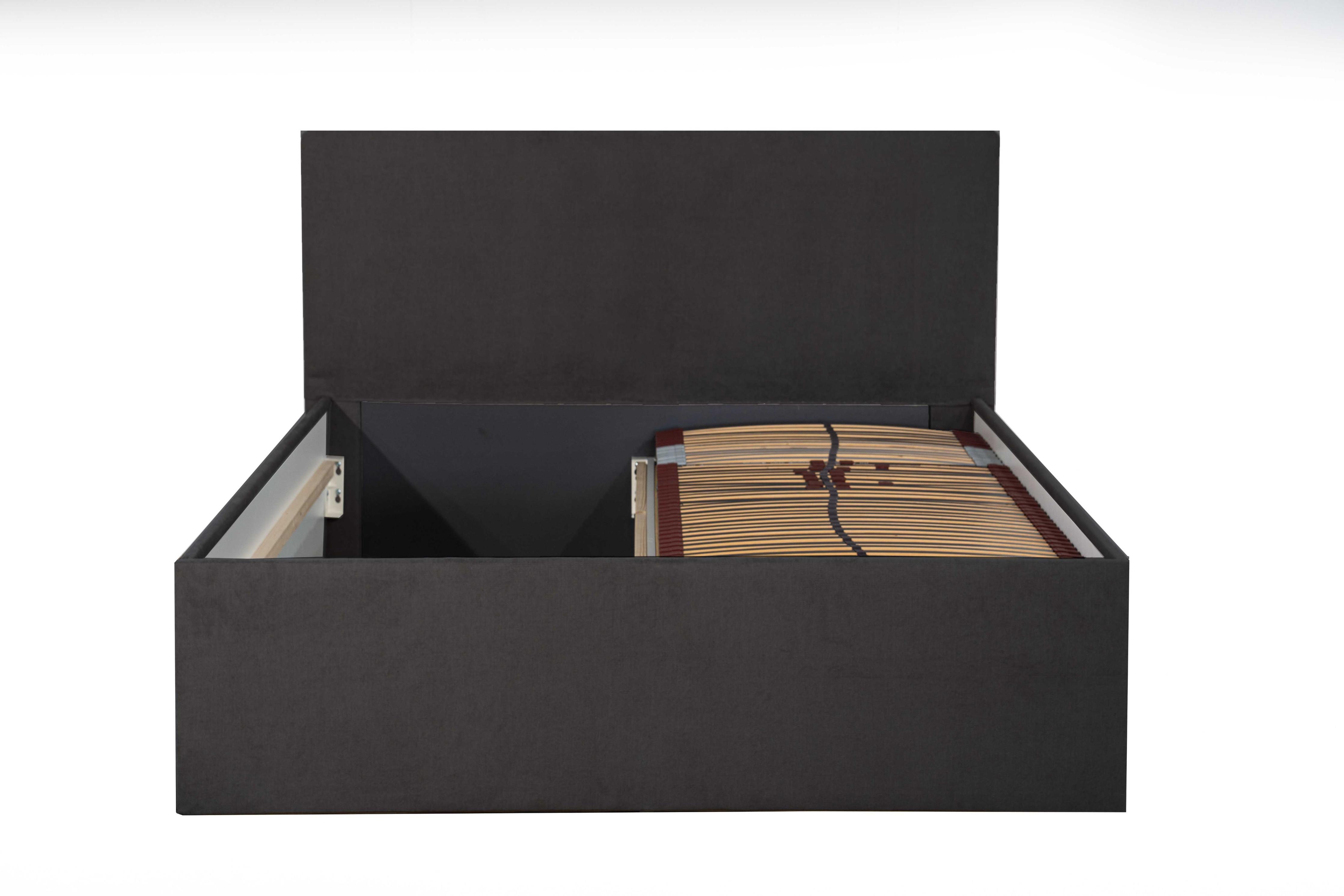 wohnli-moebel-suche-800001116201 Wohnli Möbelsuche - POLSTERBETT Gent Anthrazit 200 x 200 x 40 cm Stauraum Mit hochwertiger Matratze H2 (bis 100 kg) und Lattenrost
