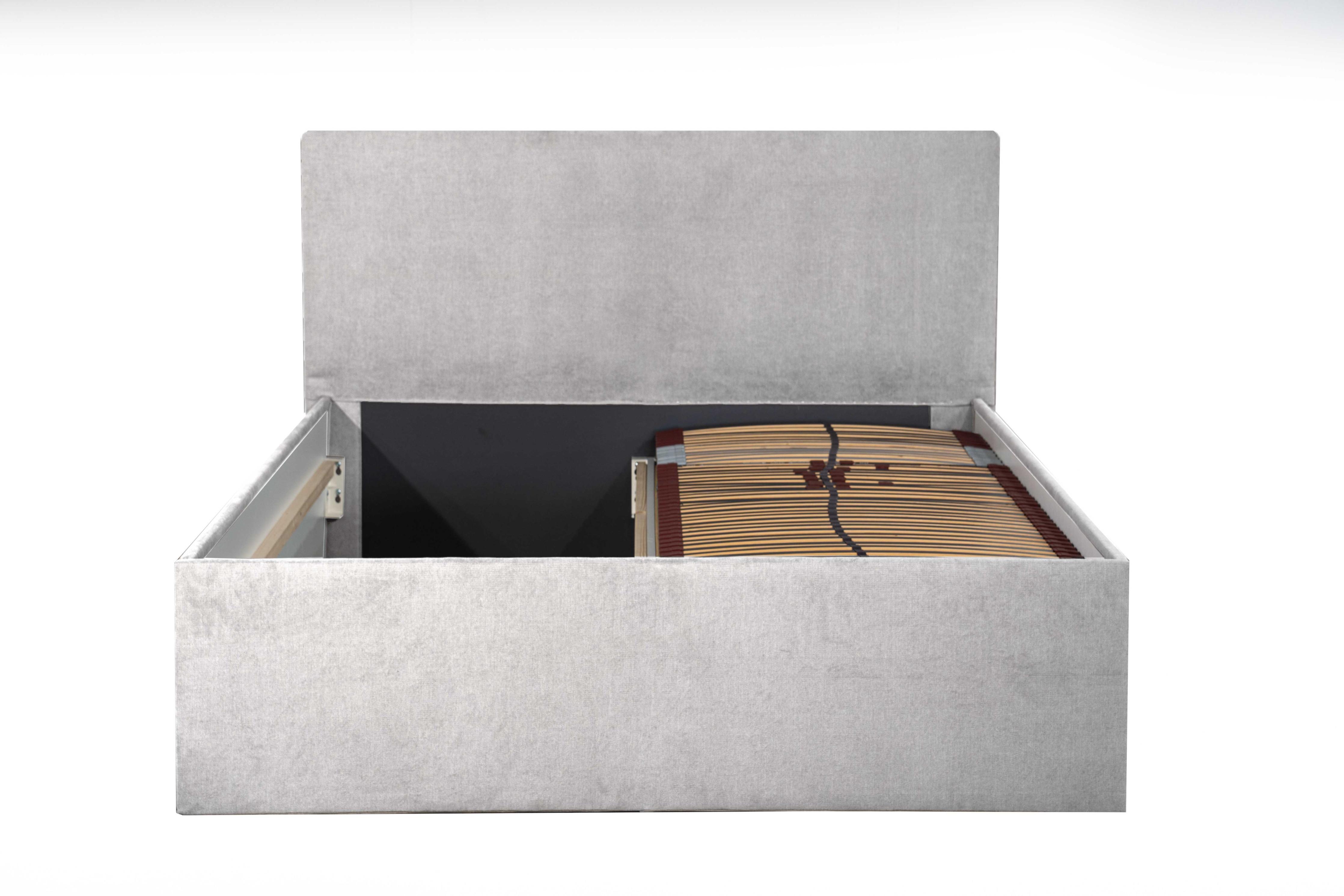 Wohnli Möbelsuche - POLSTERBETT Gent Grau 120 x 200 x 32 cm Stauraum Mit hochwertiger Matratze H3 (bis 120 kg) und Lattenrost