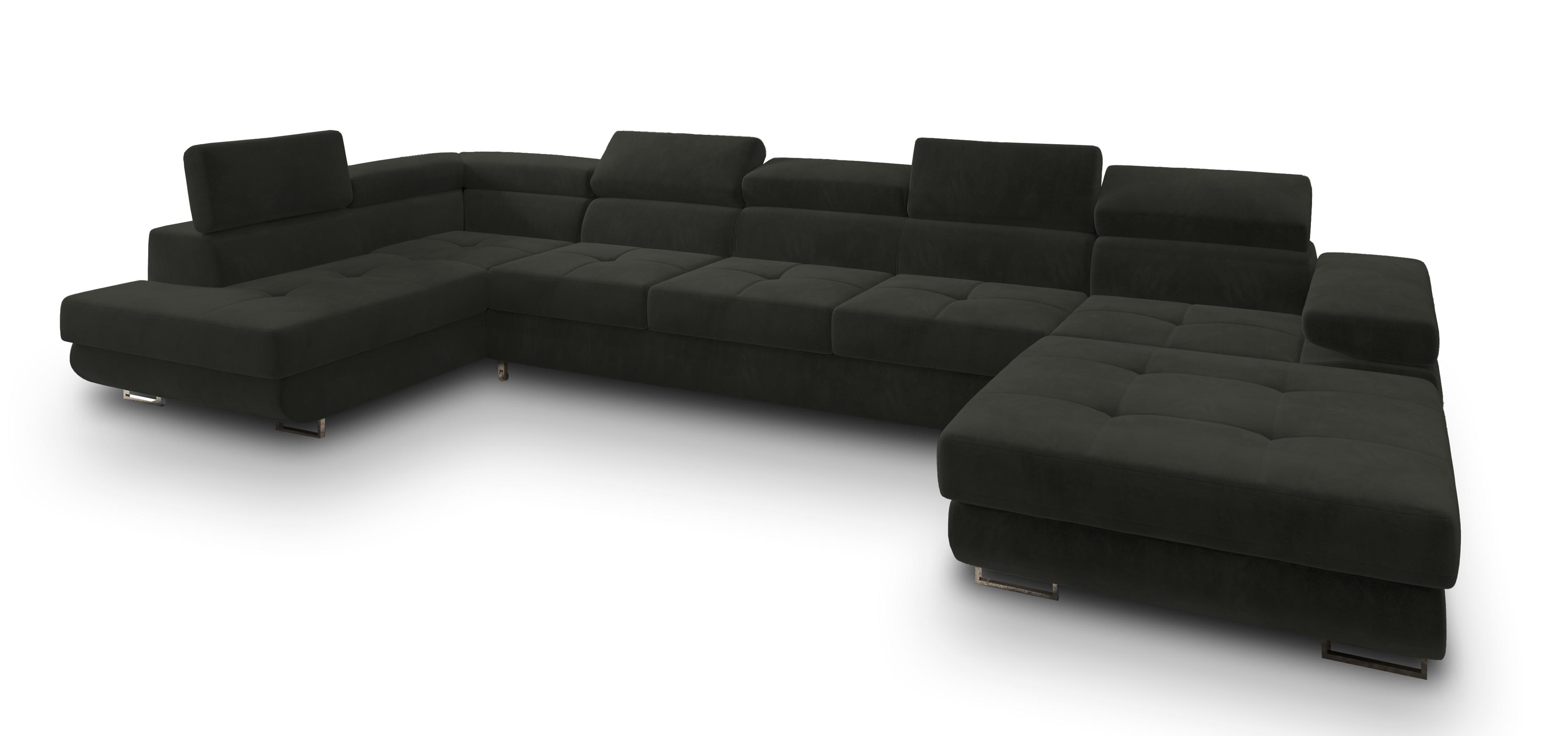 wohnli-moebel-suche-800001117104 Wohnli Möbelsuche - WOHNLANDSCHAFT TORIVA L-S Schwarz Velours-Stoff mit Schlaffunktion