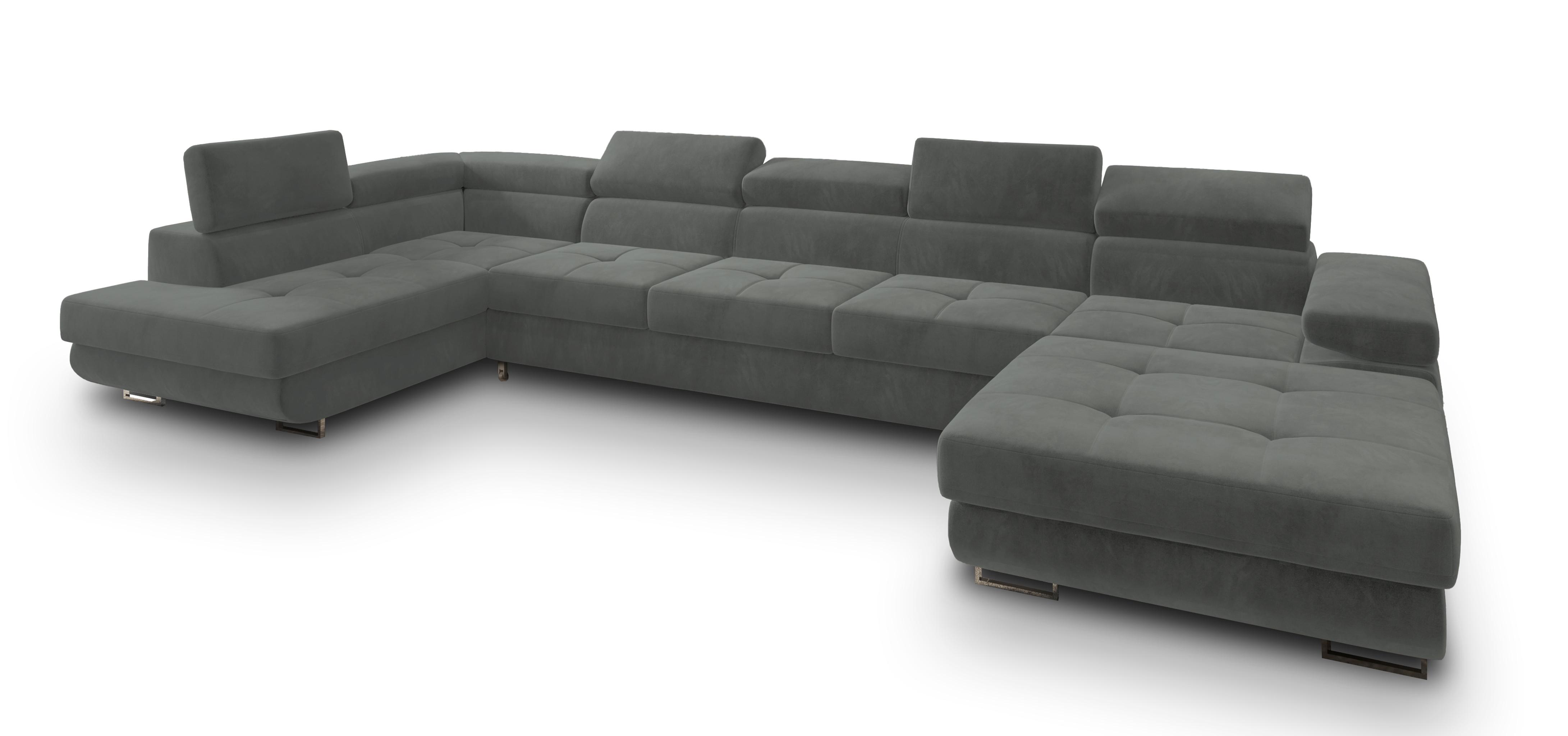 wohnli-moebel-suche-800001117114 Wohnli Möbelsuche - WOHNLANDSCHAFT TORIVA L-S Grau Velours-Stoff mit Schlaffunktion