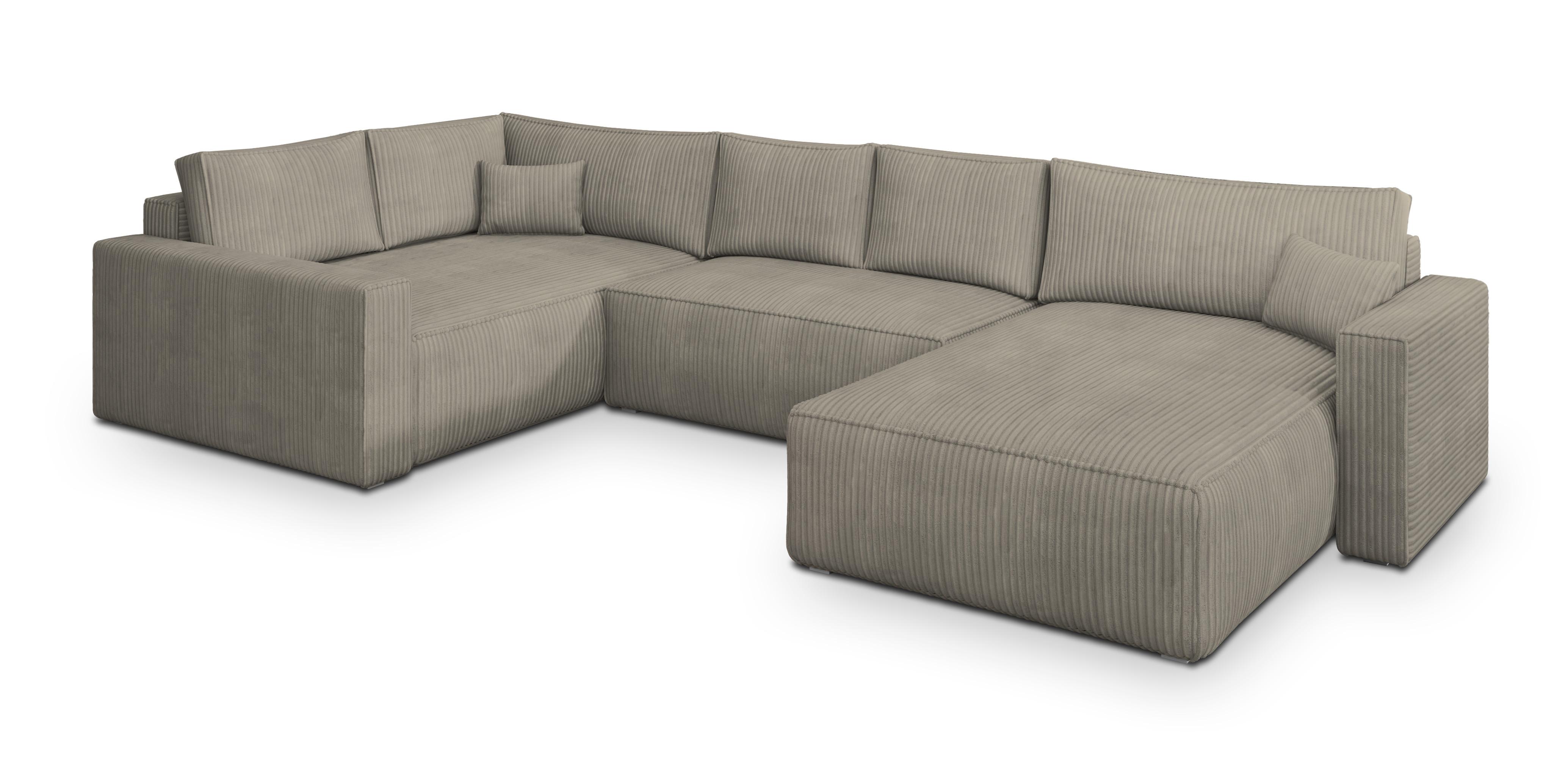 wohnli-moebel-suche-800001117181 Wohnli Möbelsuche - WOHNLANDSCHAFT VELAMI L-S Beige Kordstoff mit Schlaffunktion
