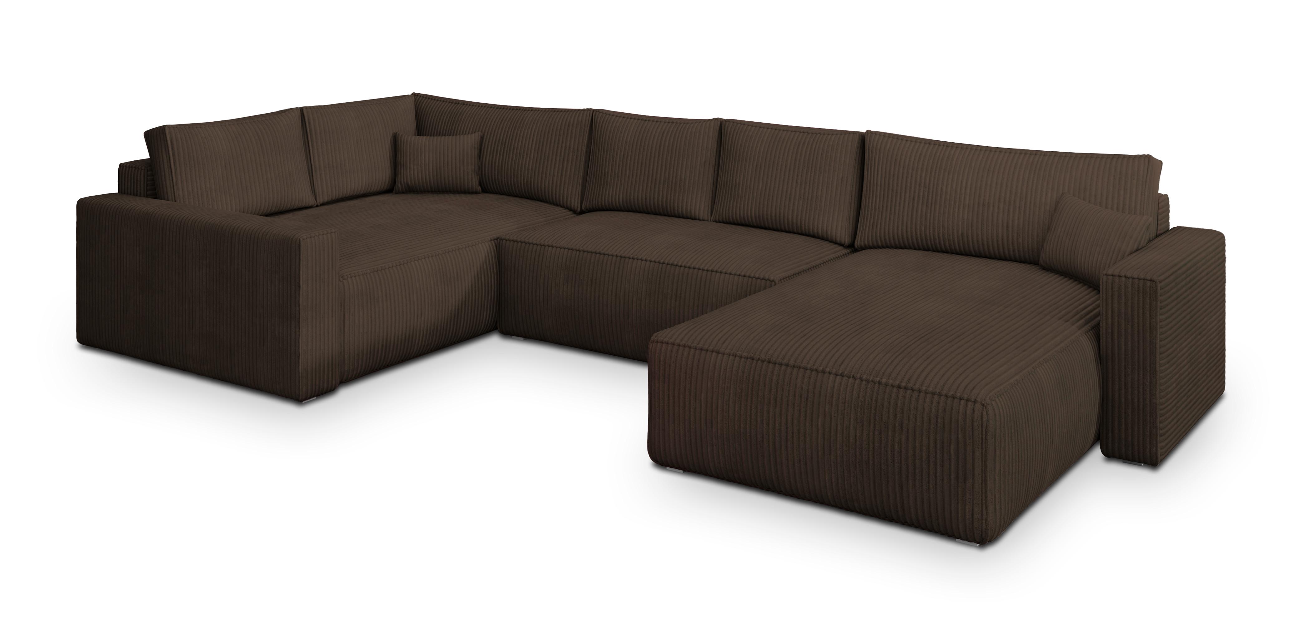 wohnli-moebel-suche-800001117213 Wohnli Möbelsuche - WOHNLANDSCHAFT VELAMI L-S Braun Kordstoff mit Schlaffunktion