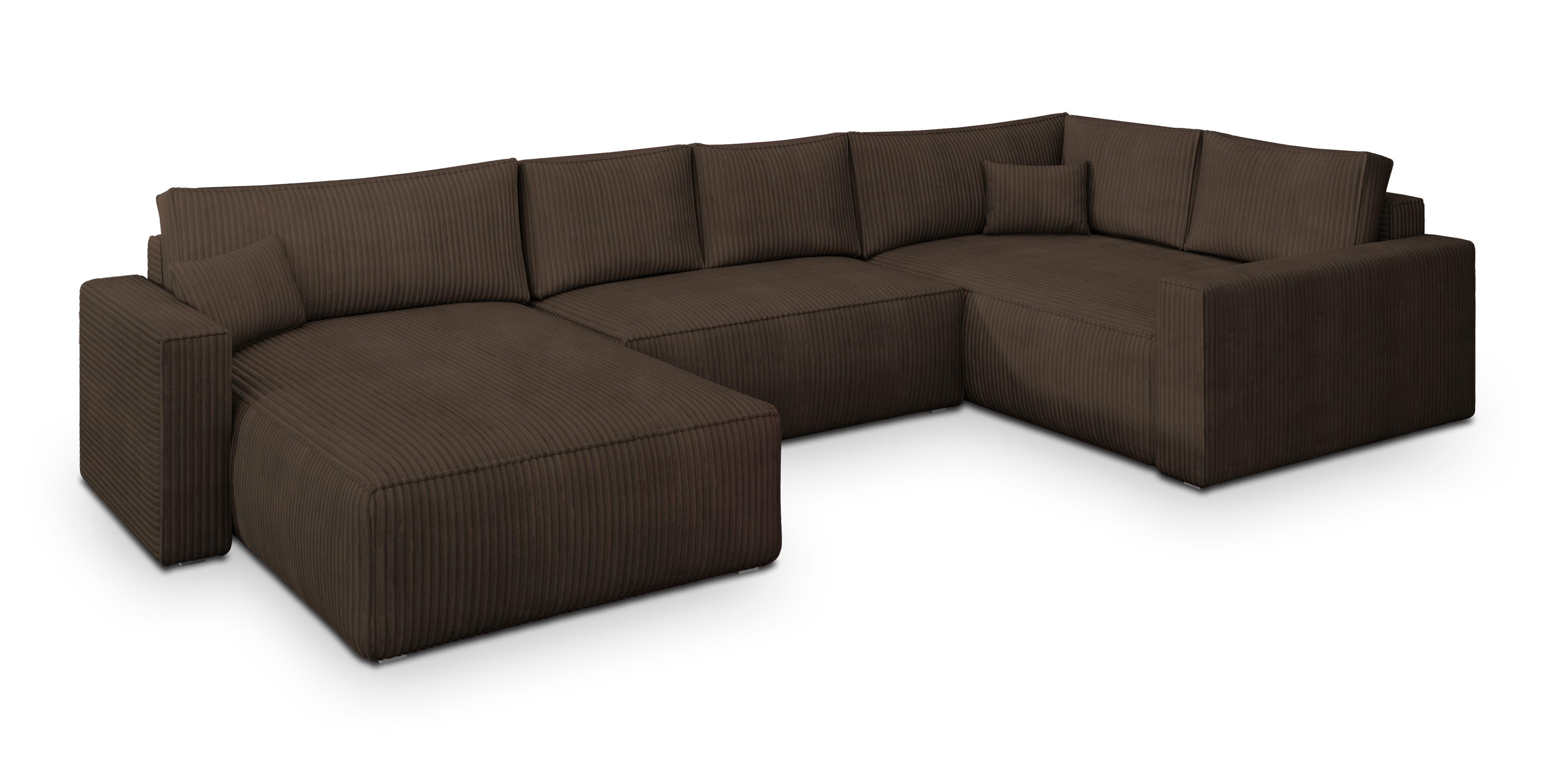 wohnli-moebel-suche-800001122417 Wohnli Möbelsuche - WOHNLANDSCHAFT VELAMI R-S Braun Kordstoff mit Schlaffunktion