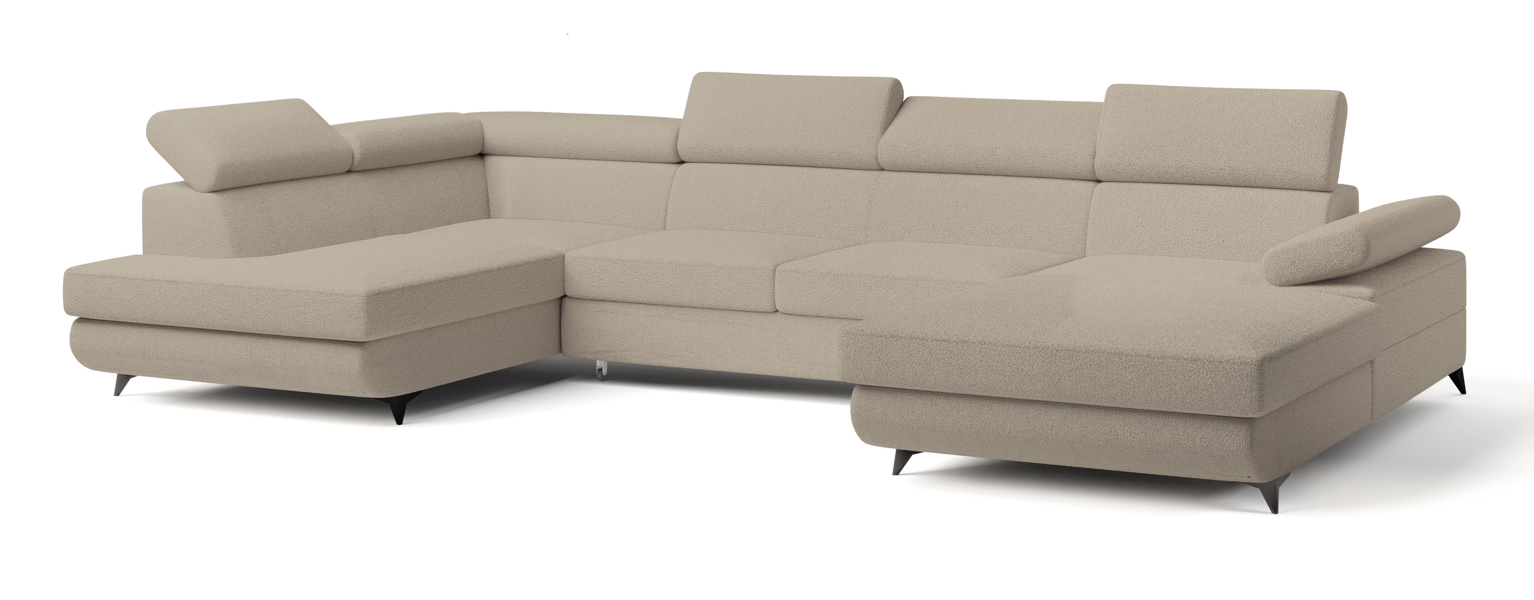 wohnli-moebel-suche-800001122552 Wohnli Möbelsuche - WOHNLANDSCHAFT RUBANO L-S Beige Boucle-Stoff mit Schlaffunktion