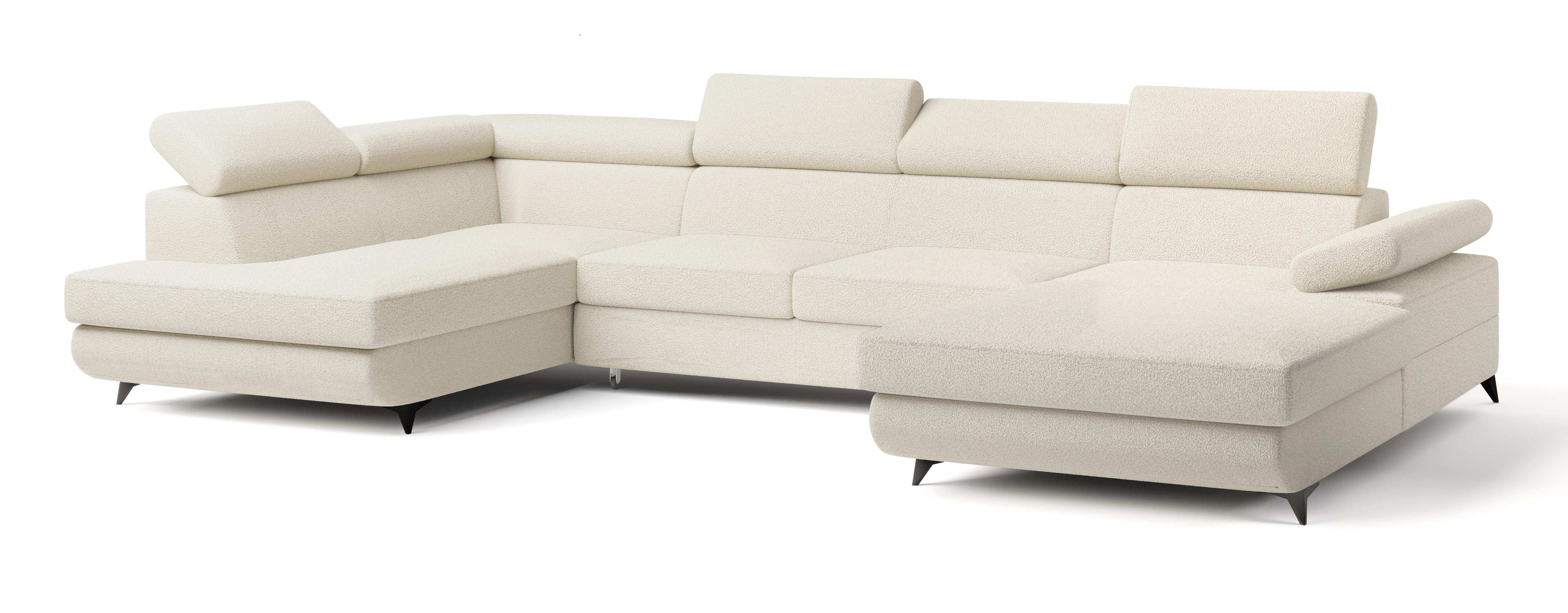 wohnli-moebel-suche-800001122559 Wohnli Möbelsuche - WOHNLANDSCHAFT RUBANO L-S Creme Boucle-Stoff mit Schlaffunktion