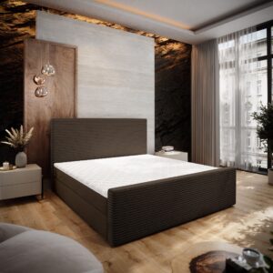 wohnli-moebel-suche-800001122595-1 BOXBETT ALORIA 180x200 cm mit Matratze und Topper - Braun Holz MASSENO Möbel > Betten > Boxspringbetten Braun