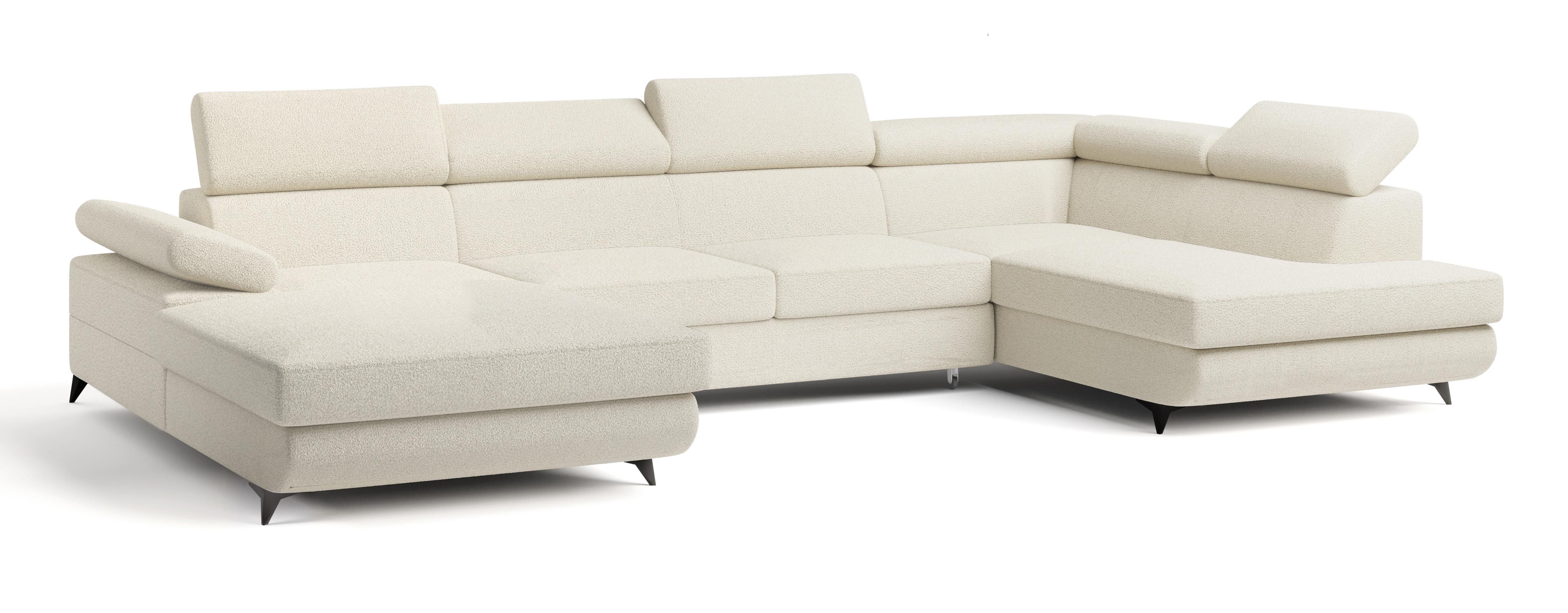 wohnli-moebel-suche-800001122604 Wohnli Möbelsuche - WOHNLANDSCHAFT RUBANO R-S Creme Boucle-Stoff mit Schlaffunktion