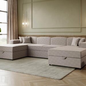 wohnli-moebel-suche-800001123409-1 WOHNLANDSCHAFT Santos U Boucle Textil MIRJAN24 Möbel > Sofas & Couches > Wohnlandschaften > Wohnlandschaften U-Form Beige