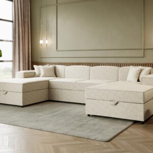 wohnli-moebel-suche-800001123414-1 WOHNLANDSCHAFT Santos U Boucle Textil MIRJAN24 Möbel > Sofas & Couches > Wohnlandschaften > Wohnlandschaften U-Form Braun