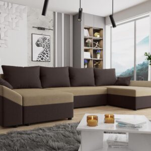 WOHNLANDSCHAFT Dante U Textil MIRJAN24 Möbel > Sofas & Couches > Wohnlandschaften > Wohnlandschaften U-Form Braun