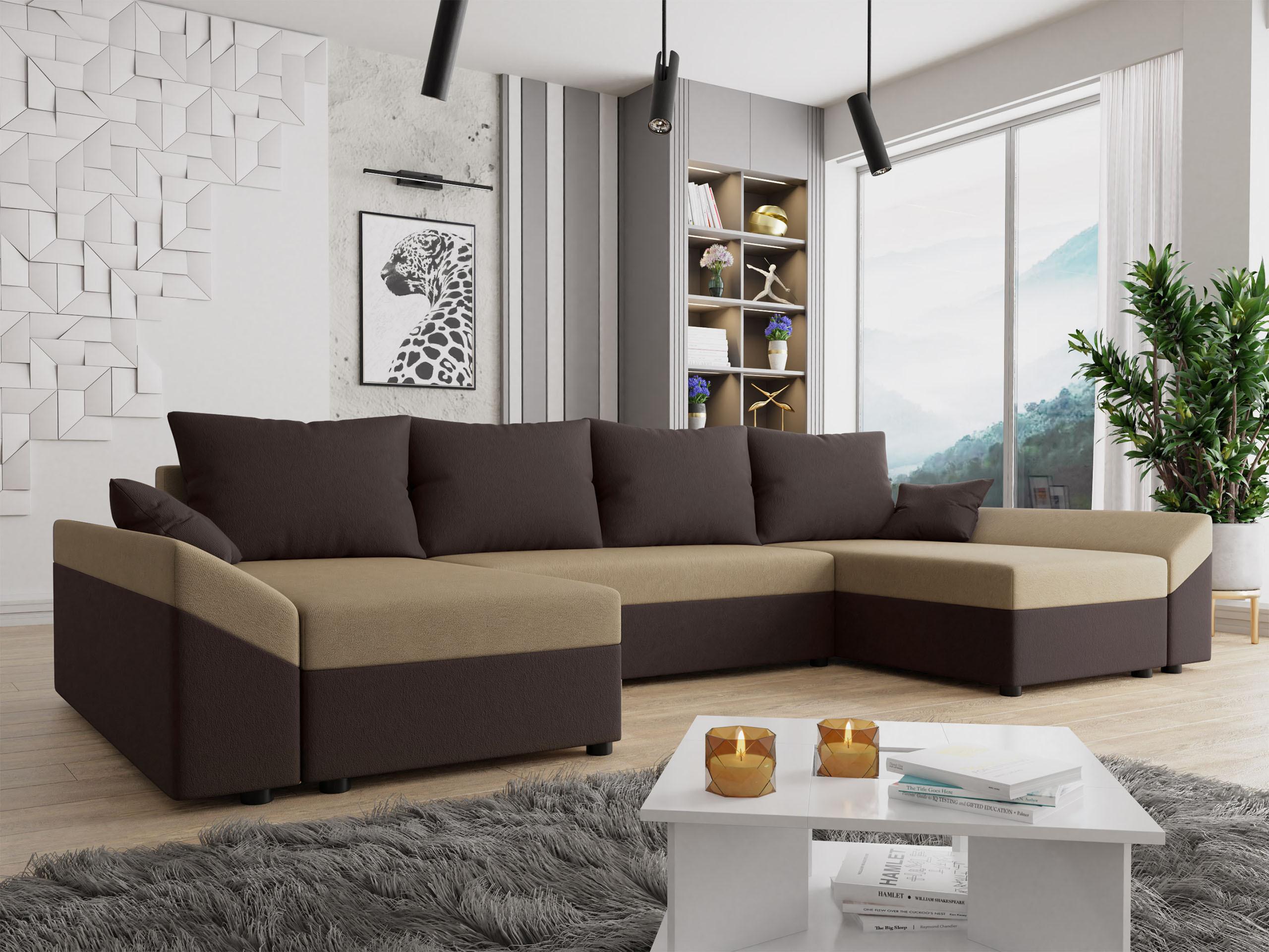 WOHNLANDSCHAFT Dante U Textil MIRJAN24 Möbel > Sofas & Couches > Wohnlandschaften > Wohnlandschaften U-Form Braun