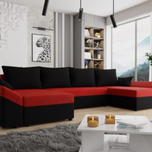 wohnli-moebel-suche-800001123440-1 WOHNLANDSCHAFT Dante U Textil MIRJAN24 Möbel > Sofas & Couches > Wohnlandschaften > Wohnlandschaften U-Form Schwarz
