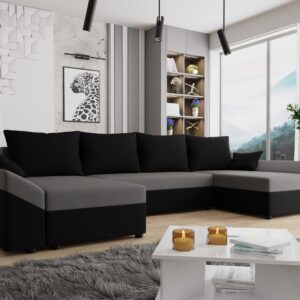 WOHNLANDSCHAFT Dante U Textil MIRJAN24 Möbel > Sofas & Couches > Wohnlandschaften > Wohnlandschaften U-Form Schwarz