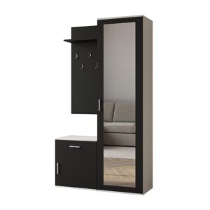 wohnli-moebel-suche-800001124072 Wohnli Möbelsuche - GARDEROBENSCHRANK Magnola Weiß Schwarz 100/180