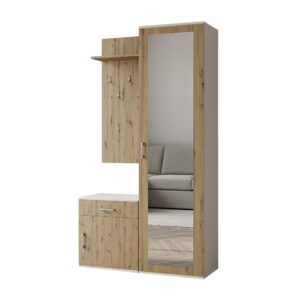 wohnli-moebel-suche-800001124076 Wohnli Möbelsuche - GARDEROBENSCHRANK Magnola Weiß Artisan Eiche 100/180