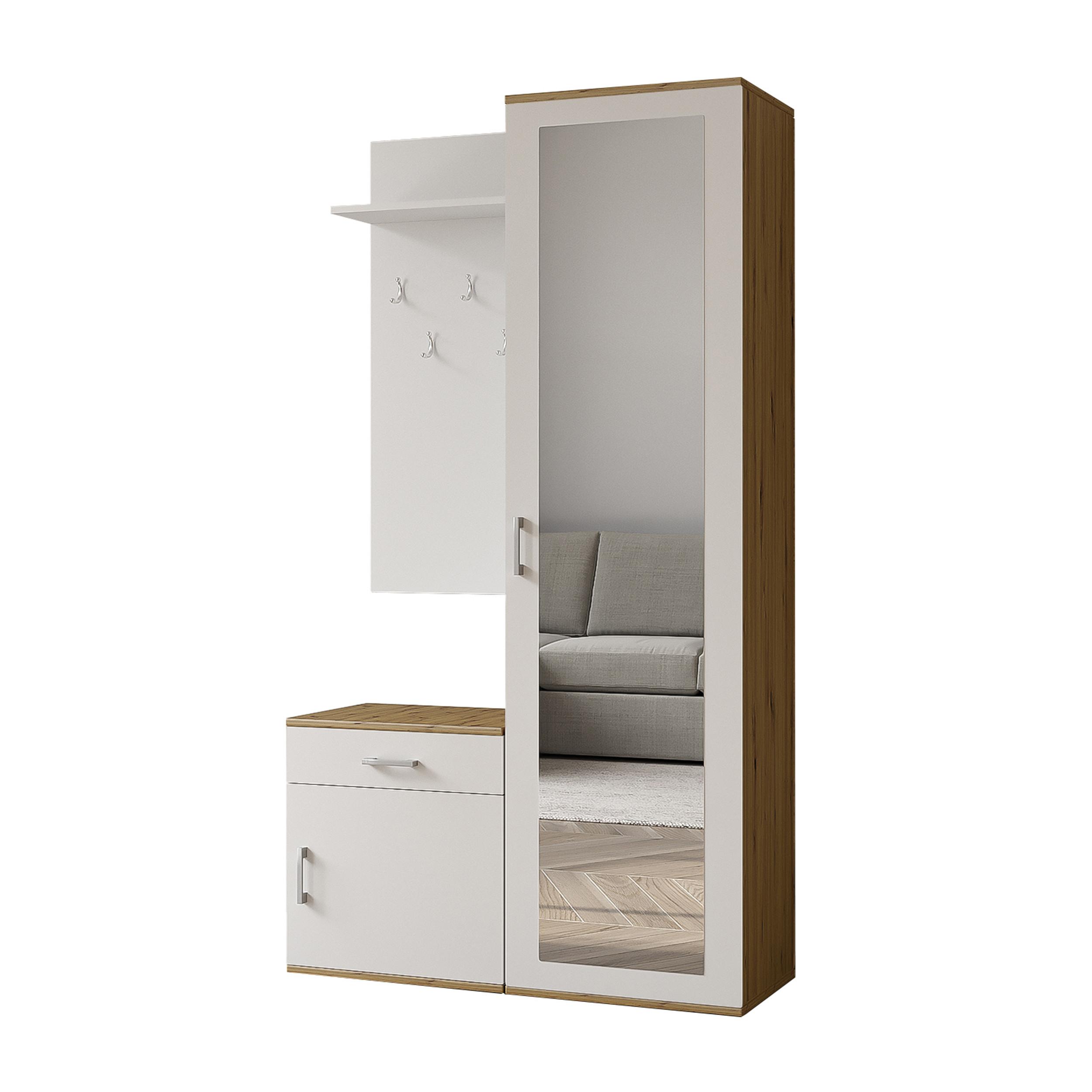 wohnli-moebel-suche-800001124079 Wohnli Möbelsuche - GARDEROBENSCHRANK Magnola Artisan Weiß 100/180