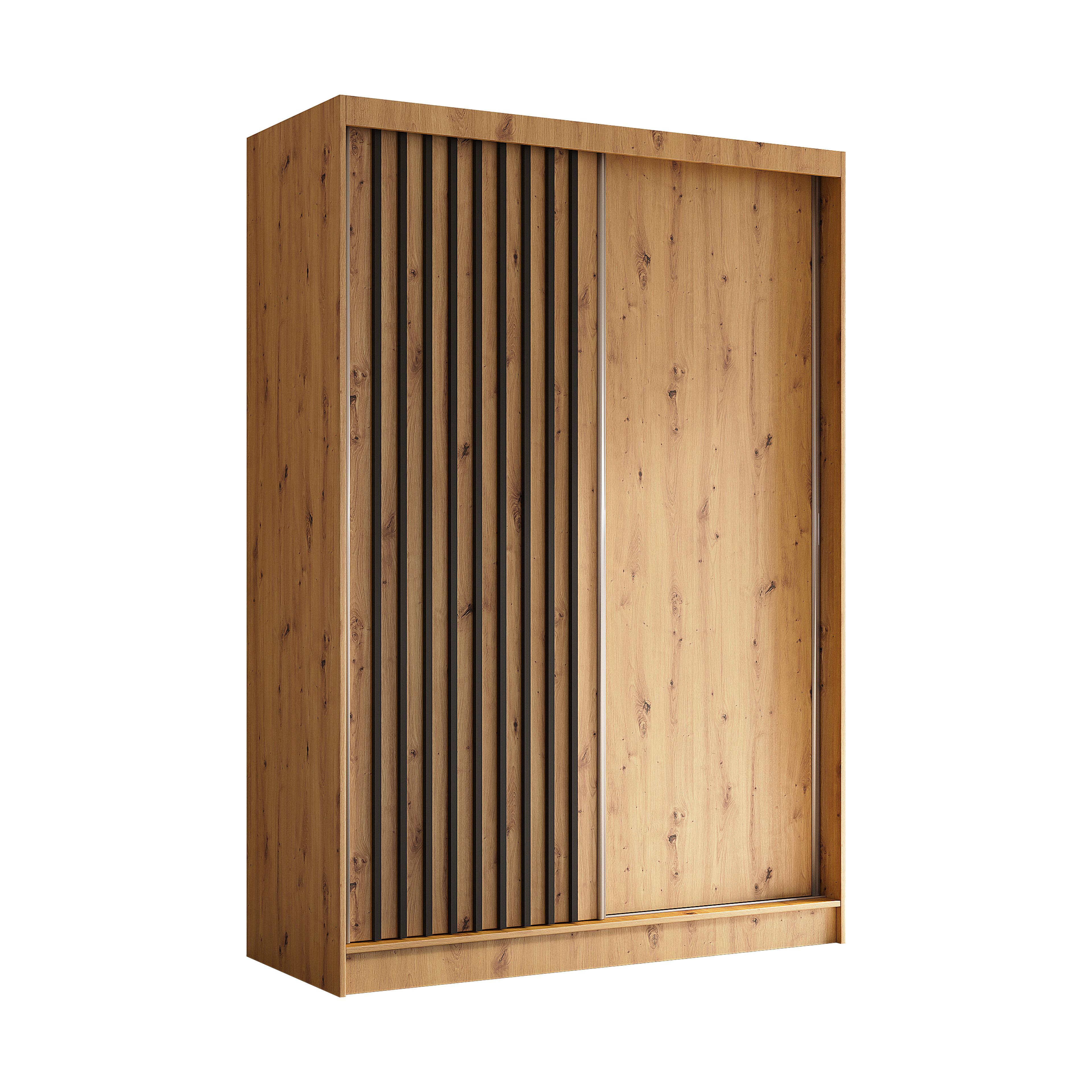 Wohnli Möbelsuche - SCHWEBETÜRENSCHRANK Cabinio Eiche Artisan Schwarz 150/216/61 cm – Modern