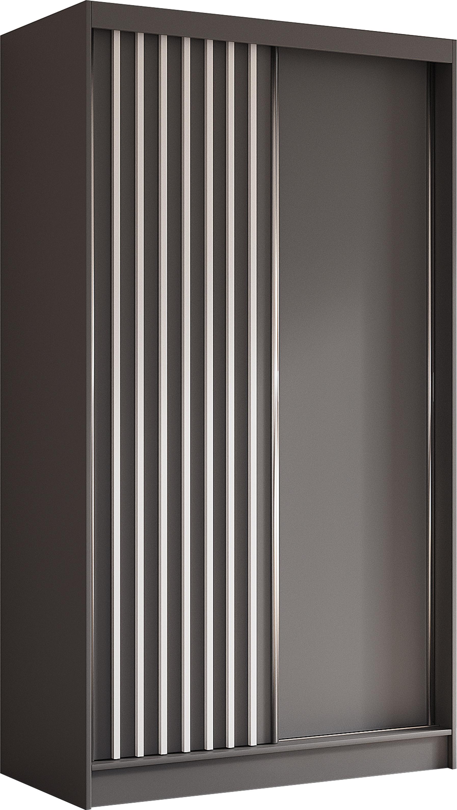 wohnli-moebel-suche-800001124180 Wohnli Möbelsuche - SCHWEBETÜRENSCHRANK Cabinio Grau Weiß 120/216/61 cm – Modern