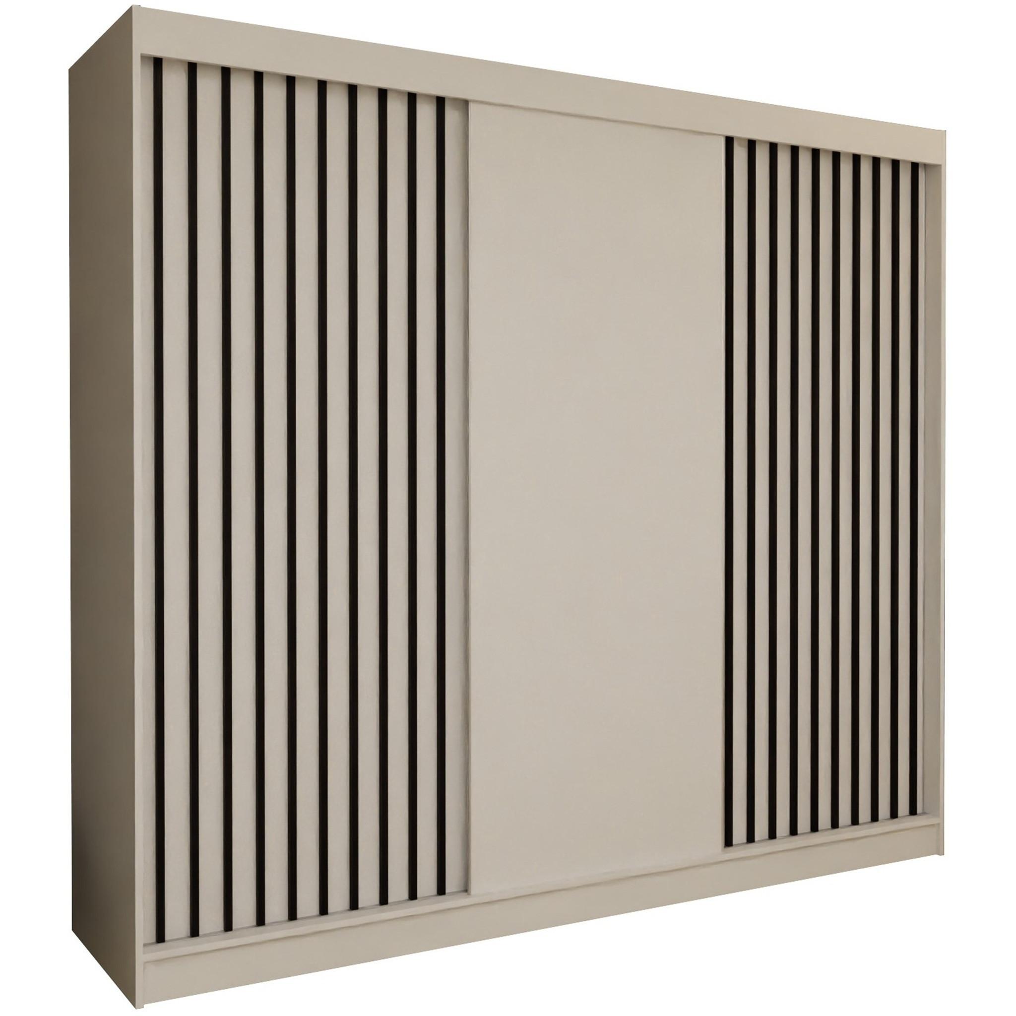Wohnli Möbelsuche - SCHWEBETÜRENSCHRANK Cabinio Weiß Schwarz 240/216/61 cm – Modern
