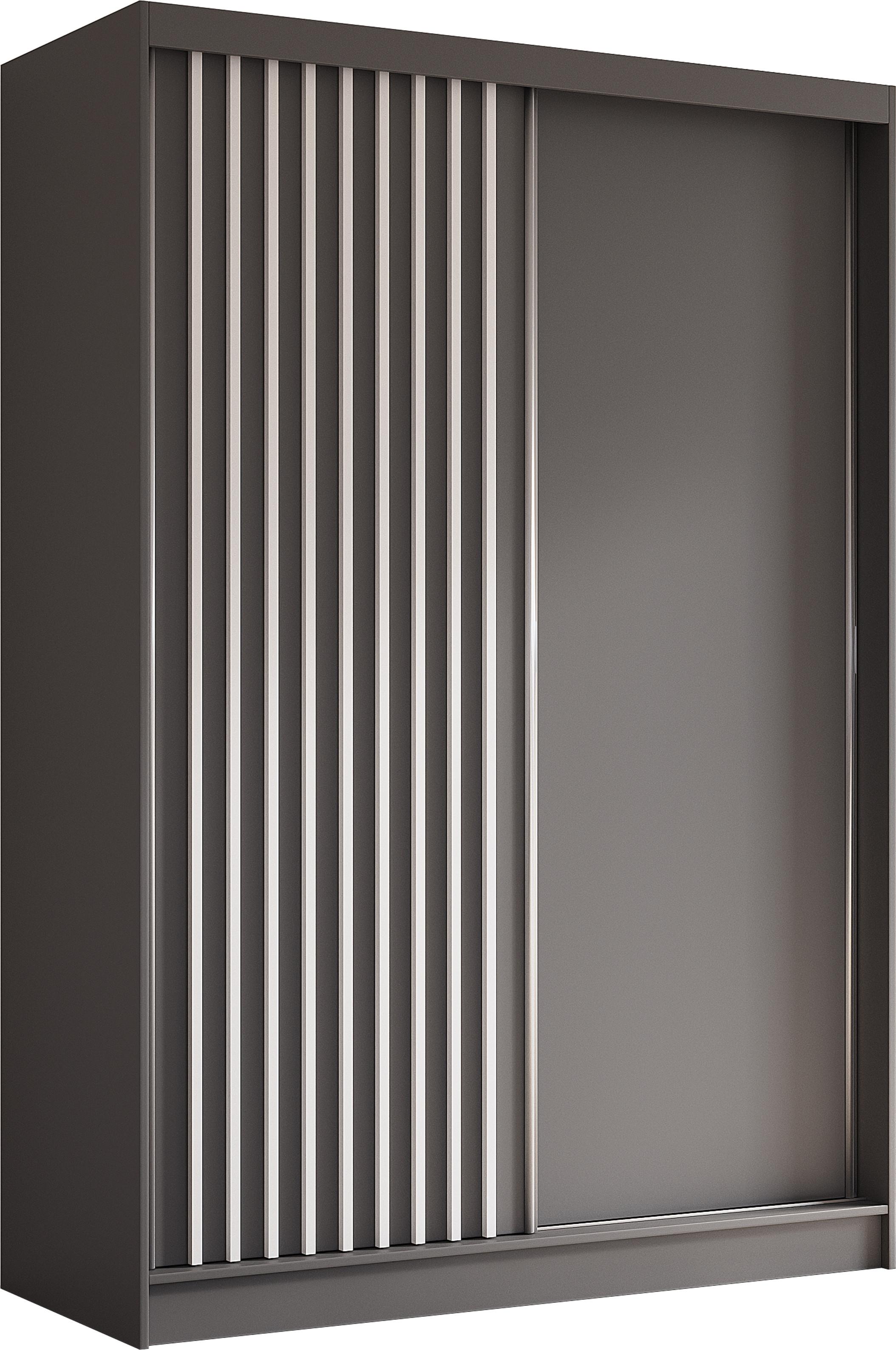 wohnli-moebel-suche-800001124214 Wohnli Möbelsuche - SCHWEBETÜRENSCHRANK Cabinio Grau Weiß 150/216/61 cm – Modern