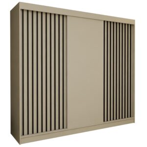 wohnli-moebel-suche-800001124238 Wohnli Möbelsuche - SCHWEBETÜRENSCHRANK Cabinio Beige Schwarz 240/216/61 cm – Modern