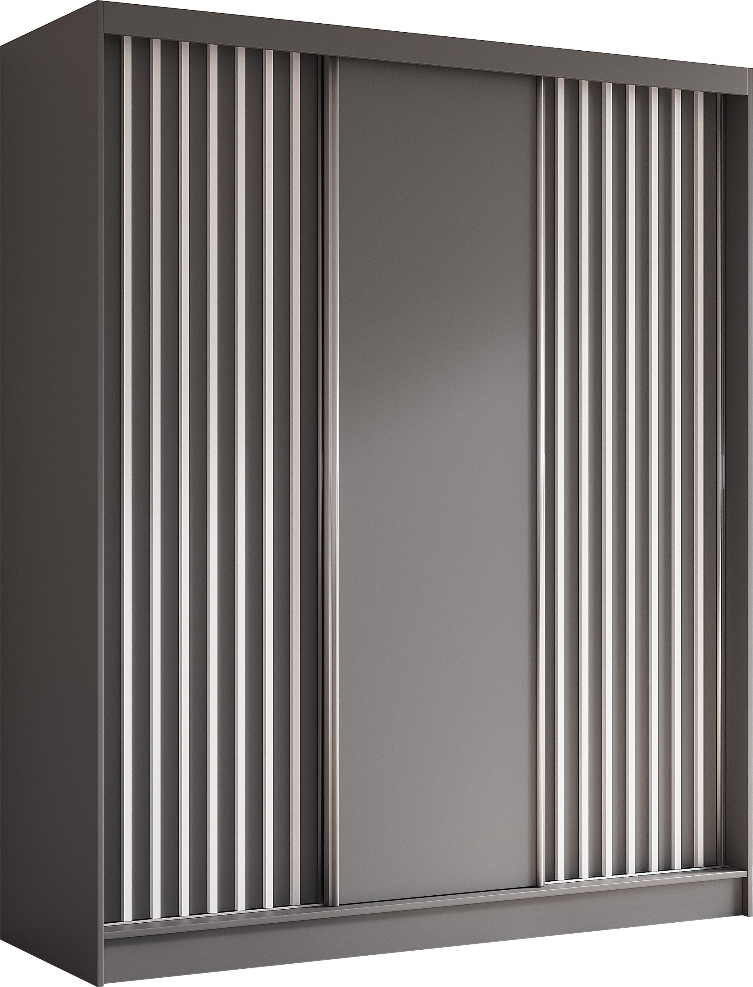 wohnli-moebel-suche-800001124260 Wohnli Möbelsuche - SCHWEBETÜRENSCHRANK Cabinio Grau Weiß 180/216/61 cm – Modern