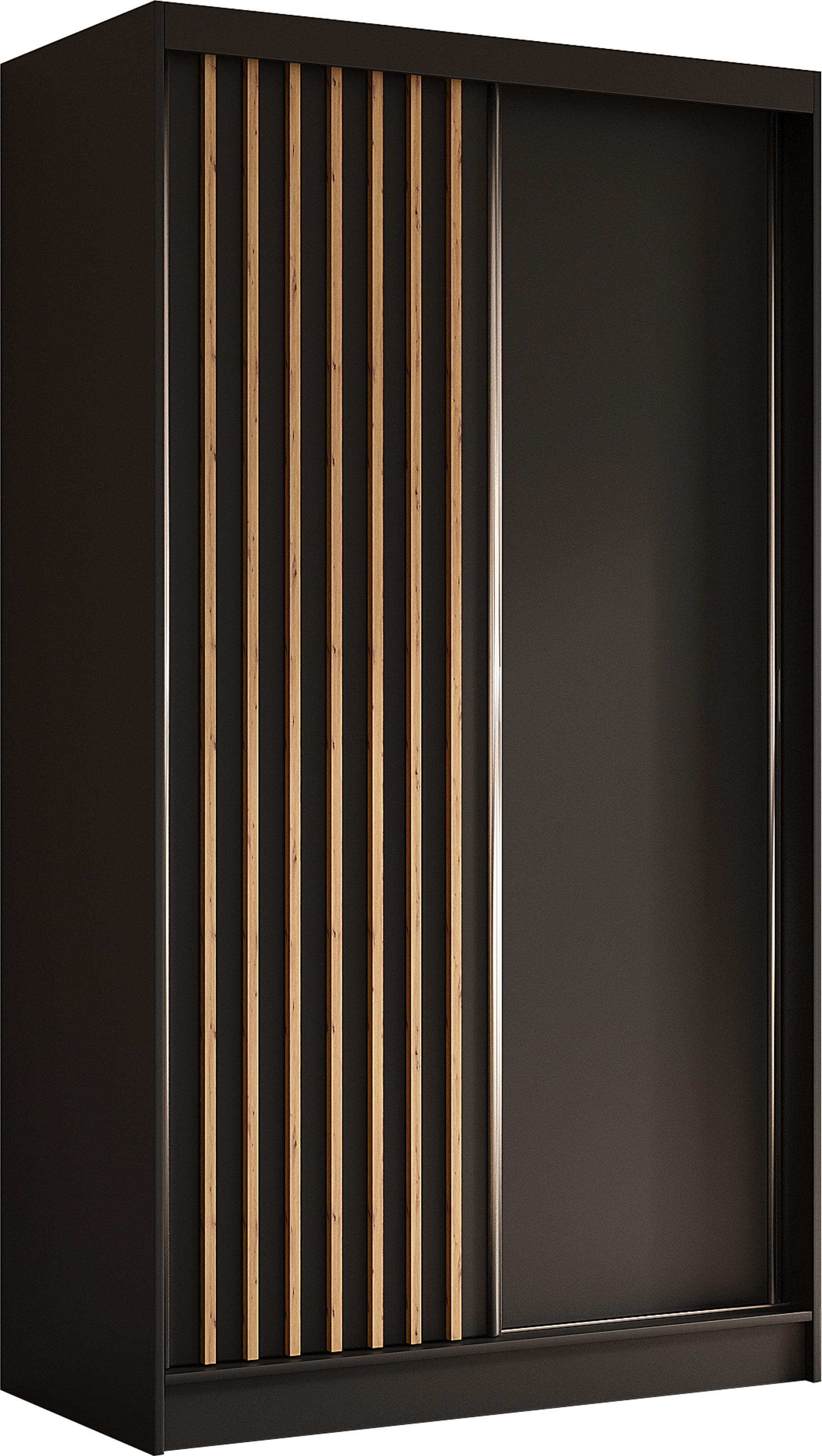 wohnli-moebel-suche-800001124270 Wohnli Möbelsuche - SCHWEBETÜRENSCHRANK Cabinio Schwarz Eiche Artisan 120/216/61 cm – Modern