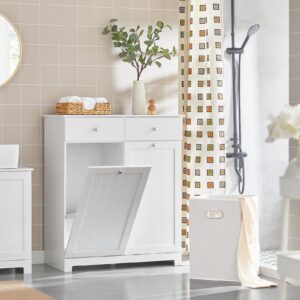 WÄSCHESCHRANK Weiß Holzwerkstoff SoBuy Möbel > Schränke > Badezimmerschränke Weiß