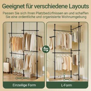 TELESKOP GARDEROBEN SYSTEM Schwarz Kunststoff SoBuy Garderoben > Kleiderständer Schwarz