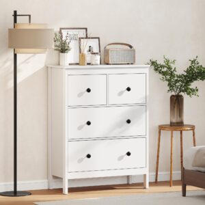 wohnli-moebel-suche-800001126567-1 KOMMODE Moderner Sideboard mit 4 Schubladen für Wohnzimmer Weiß Holzwerkstoff HOMCOM Möbel > Kommoden & Schubladenschränke > Kommoden Weiß