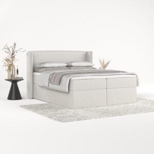 BOXBETT Viva 140/200 cm Hellbeige im Riva Stoff Textil AltaBeds Möbel > Betten > Boxspringbetten Beige