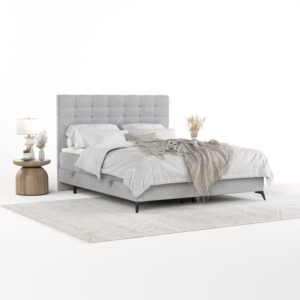 wohnli-moebel-suche-800001127766-1 BOXBETT Niro 120/200 cm Hellgrau im Riva Stoff Textil AltaBeds Möbel > Betten > Boxspringbetten Grau