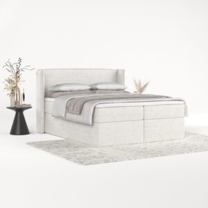 BOXBETT Viva 140/200 cm Creme im Neve Stoff Textil AltaBeds Möbel > Betten > Boxspringbetten Weiß