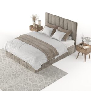 wohnli-moebel-suche-800001127791-1 POLSTERBETT Vienna mit Stauraum 160/200 cm Beige im Lotta Stoff Textil AltaBeds Möbel > Betten > Polsterbetten Beige