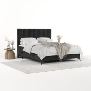 wohnli-moebel-suche-800001127798-1 BOXBETT Niro 140/200 cm Schwarz im Bonita Stoff Textil AltaBeds Möbel > Betten > Boxspringbetten Schwarz