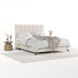 wohnli-moebel-suche-800001127816-1 BOXBETT Niro 140/200 cm Hellbeig im Riva Stoff Textil AltaBeds Möbel > Betten > Boxspringbetten Beige