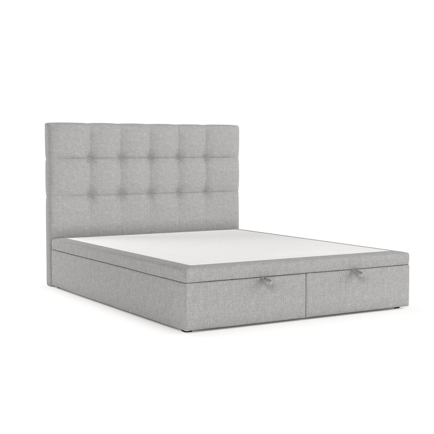 wohnli-moebel-suche-800001127862 Wohnli Möbelsuche - POLSTERBETT Guam mit Stauraum 200/200 cm Grau im Megan Stoff