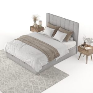 POLSTERBETT Vienna mit Stauraum 140/200 cm Grau im Megan Stoff Textil AltaBeds Möbel > Betten > Polsterbetten Grau
