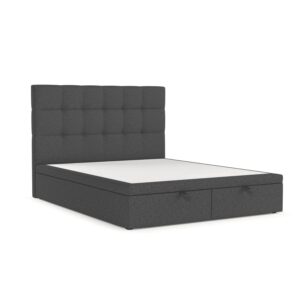 Wohnli Möbelsuche - POLSTERBETT Guam mit Stauraum 160/200 cm Anthrazit im Megan Stoff
