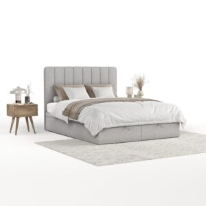 wohnli-moebel-suche-800001127934 Wohnli Möbelsuche - POLSTERBETT Vienna mit Stauraum 160/200 cm Grau im Megan Stoff